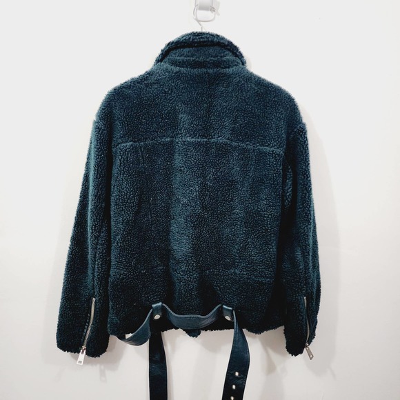 Levi's Women's Sherpa Oversized Belted Motorcycle Jacket in Tea Women's Size S - Picture 12 of 15